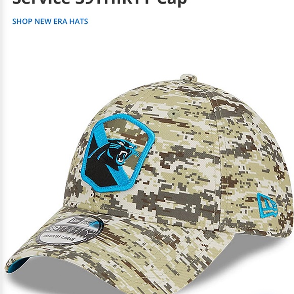 NWOT New Era + 39thirty Salute to Service Panthers Hat Sz Medium/Large - Picture 7 of 7